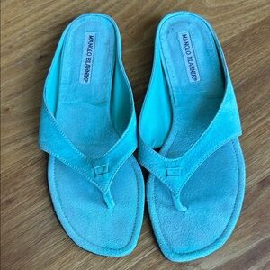 Manolo Blahnik Aqua Blue Women's Sandals